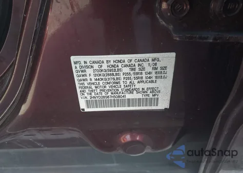 2007 Acura Mdx Sport Package from USA, damaged, VIN 2HNYD28567H508041